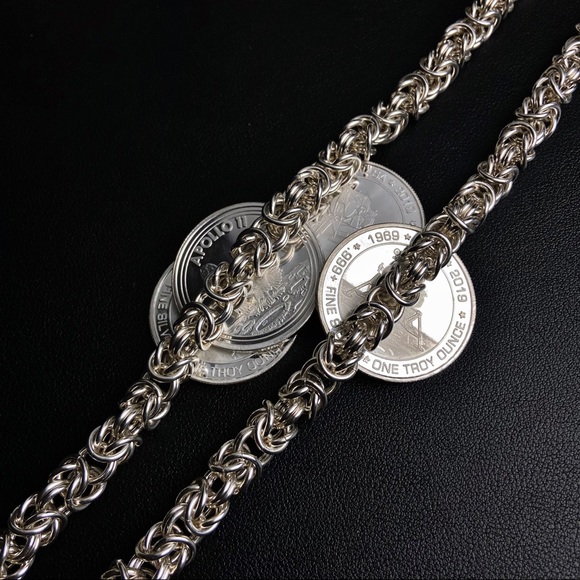 Byzantine Chain Necklace Pure Silver Viking Chain - Picture 7 of 7